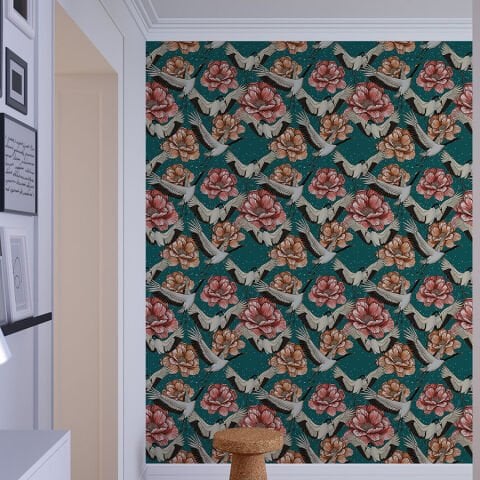 Japon Turnaları Kendinden Yapışkanlı Duvar Kağıdı, Asya Sanatı Duvar Kağıdı