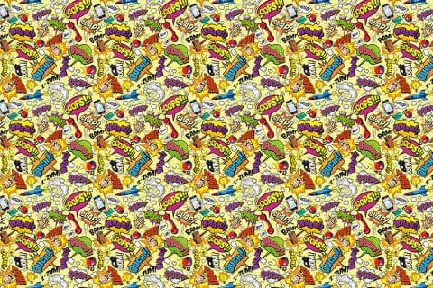 Pop Art Desenli Çocuk Odası Cafe Duvar Kağıdı