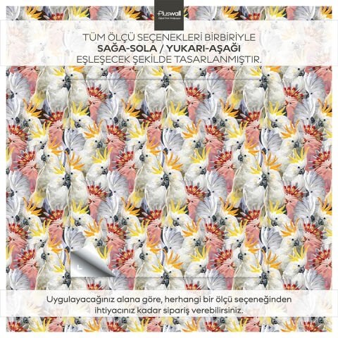 Beyaz Kakadu Kuşları Kendinden Yapışkanlı Duvar Kağıdı, Yatak Odası için Duvar Kağıdı