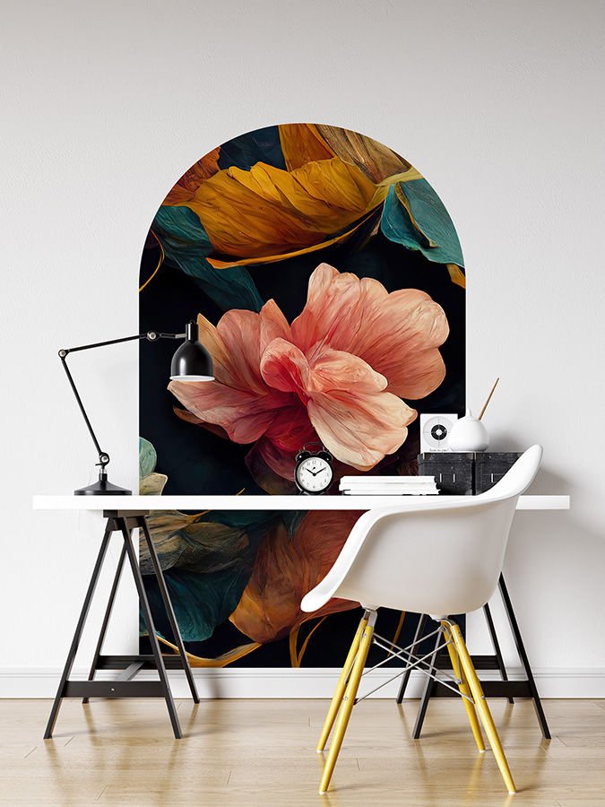 Kendinden Yapışkanlı Çiçekli Dekoratif Duvar Kağıdı Stickeri