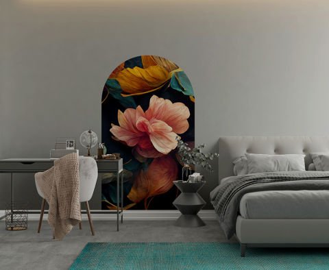 Kendinden Yapışkanlı Çiçekli Dekoratif Duvar Kağıdı Stickeri