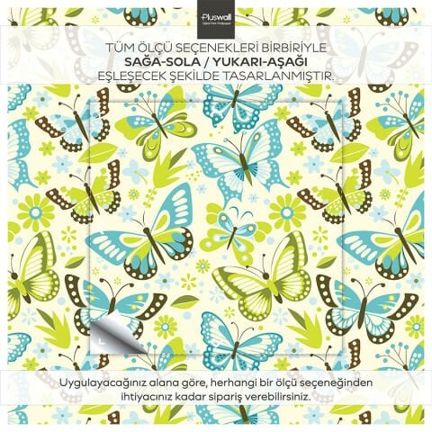 Vintage Kelebek Desenli Kendinden Yapışkanlı Duvar Kağıdı, Banyo için Duvar Kağıdı