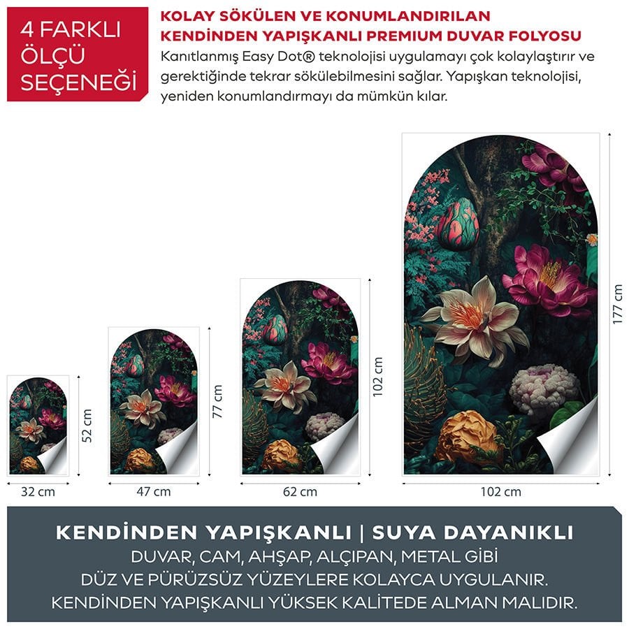 Kendinden Yapışkanlı Büyülü Orman Dekoratif Duvar Kağıdı Stickeri 100x175cm
