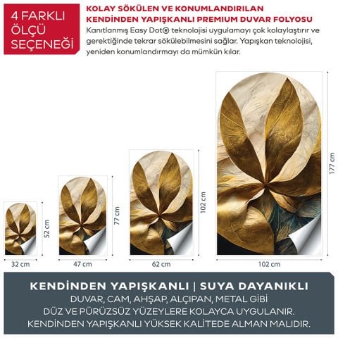 Kendinden Yapışkanlı Lüks Çiçekler Duvar Kağıdı Stickeri 60x100cm