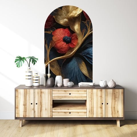 Kendinden Yapışkanlı 3D Çiçekler Duvar Kağıdı Stickeri