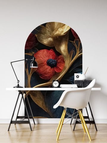 Kendinden Yapışkanlı 3D Çiçekler Duvar Kağıdı Stickeri