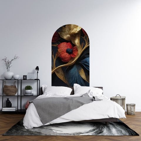 Kendinden Yapışkanlı 3D Çiçekler Duvar Kağıdı Stickeri