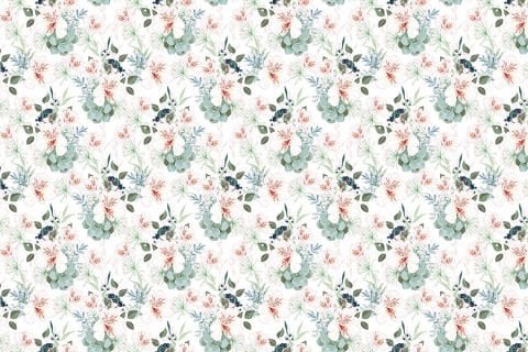 Beyaz Alstroemeria Çiçeği Yaprakları ve Meyveleri Duvar Kağıdı