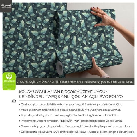 Kelebek Desenli Kendinden Yapışkanlı Duvar Kağıdı, Yatak Odası Duvar Kağıdı