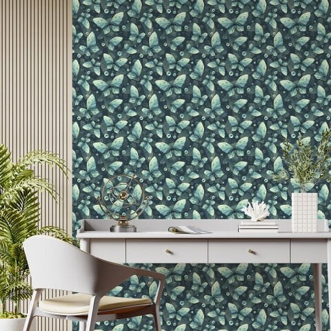 Kelebek Desenli Kendinden Yapışkanlı Duvar Kağıdı, Yatak Odası Duvar Kağıdı