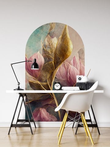 Kendinden Yapışkanlı Pembe Çiçekler Duvar Kağıdı Stickeri