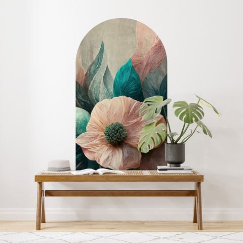 Kendinden Yapışkanlı Zarif Çiçekler Dekoratif Duvar Kağıdı Stickeri