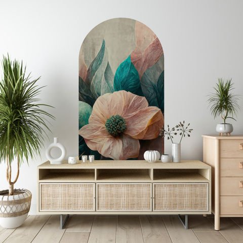 Kendinden Yapışkanlı Zarif Çiçekler Dekoratif Duvar Kağıdı Stickeri