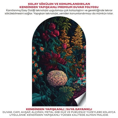 Kendinden Yapışkanlı Oval Kesim Tropikal Orman Duvar Kağıdı Stickeri