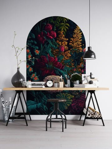 Kendinden Yapışkanlı Oval Kesim Tropikal Orman Duvar Kağıdı Stickeri