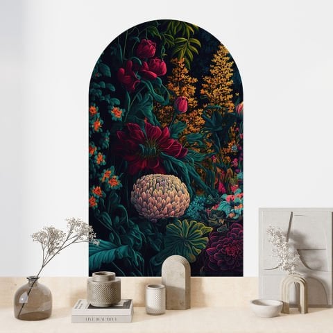 Kendinden Yapışkanlı Oval Kesim Tropikal Orman Duvar Kağıdı Stickeri