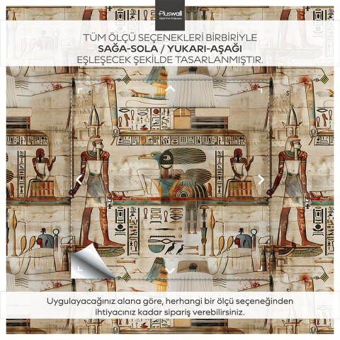 Antik Mısır Hiyeroglif Kendinden Yapışkanlı Duvar Kağıdı, Çalışma Odası Duvar Kağıdı