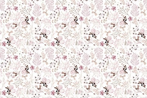 Vintage Pastel Tonlarda Çiçek Desenli Duvar Kağıdı