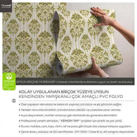 Zarif Barok Desenli Kendinden Yapışkanlı Duvar Kağıdı, Klasik Yatak Odası Duvar Kağıdı