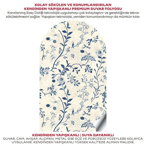 Kendinden Yapışkanlı Oval Kesim İskandinav Tarzı Duvar Kağıdı Stickeri