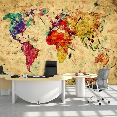 Dünya Haritası Poster Duvar Kağıdı