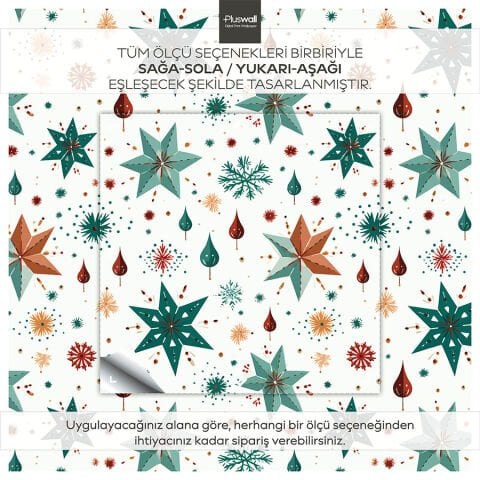 Yeni Yıl Temalı Kendinden Yapışkanlı Duvar Kağıdı, Yıldız Desenli Duvar Kağıdı