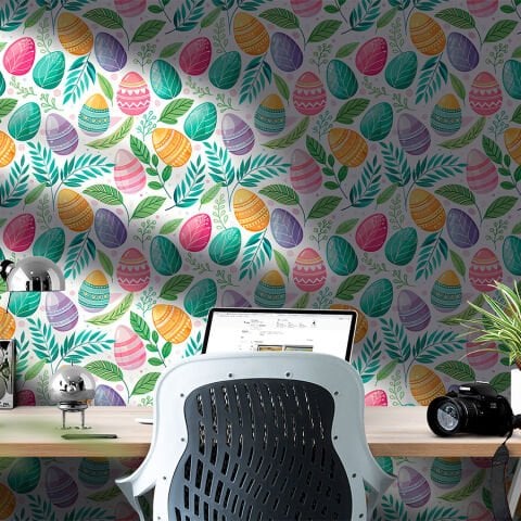 Paskalya Yumurtaları Kendinden Yapışkanlı Duvar Kağıdı