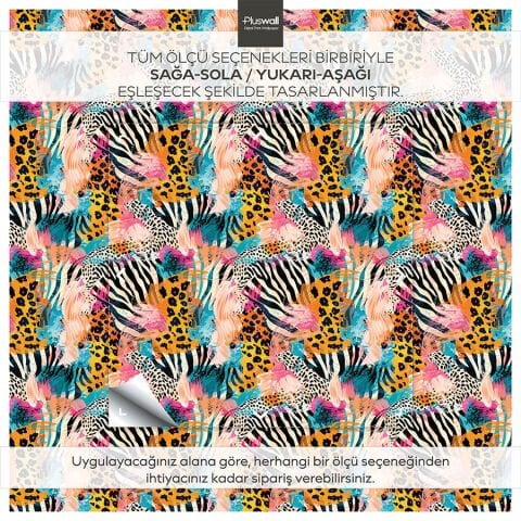 Soyut Sanatsal Leopar Desenli Kendinden Yapışkanlı Duvar Kağıdı, Yatak Odası Duvar Kağıdı