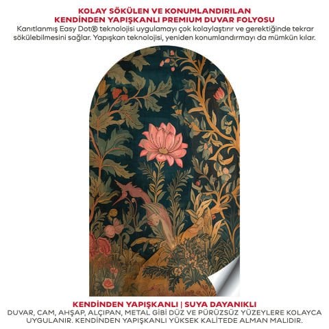 Kendinden Yapışkanlı Oval Kesim Büyülü Orman Duvar Kağıdı Stickeri