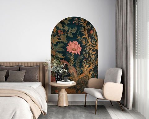 Kendinden Yapışkanlı Oval Kesim Büyülü Orman Duvar Kağıdı Stickeri