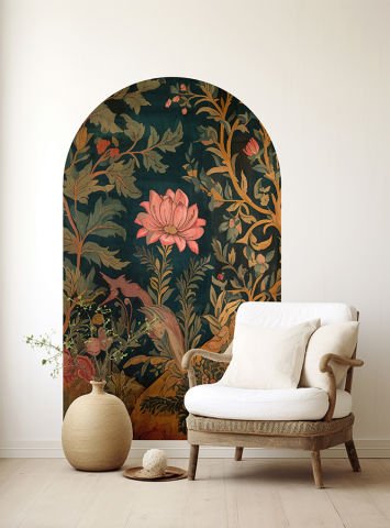 Kendinden Yapışkanlı Oval Kesim Büyülü Orman Duvar Kağıdı Stickeri