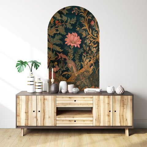 Kendinden Yapışkanlı Oval Kesim Büyülü Orman Duvar Kağıdı Stickeri