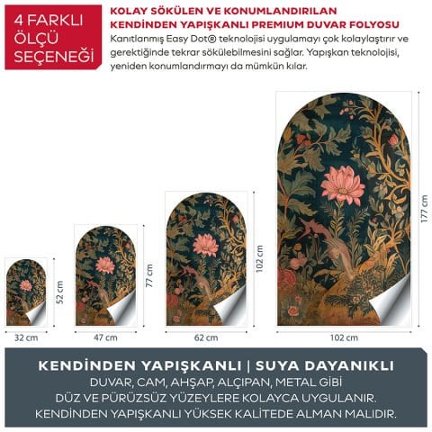 Kendinden Yapışkanlı Oval Kesim Büyülü Orman Duvar Kağıdı Stickeri 60x100cm