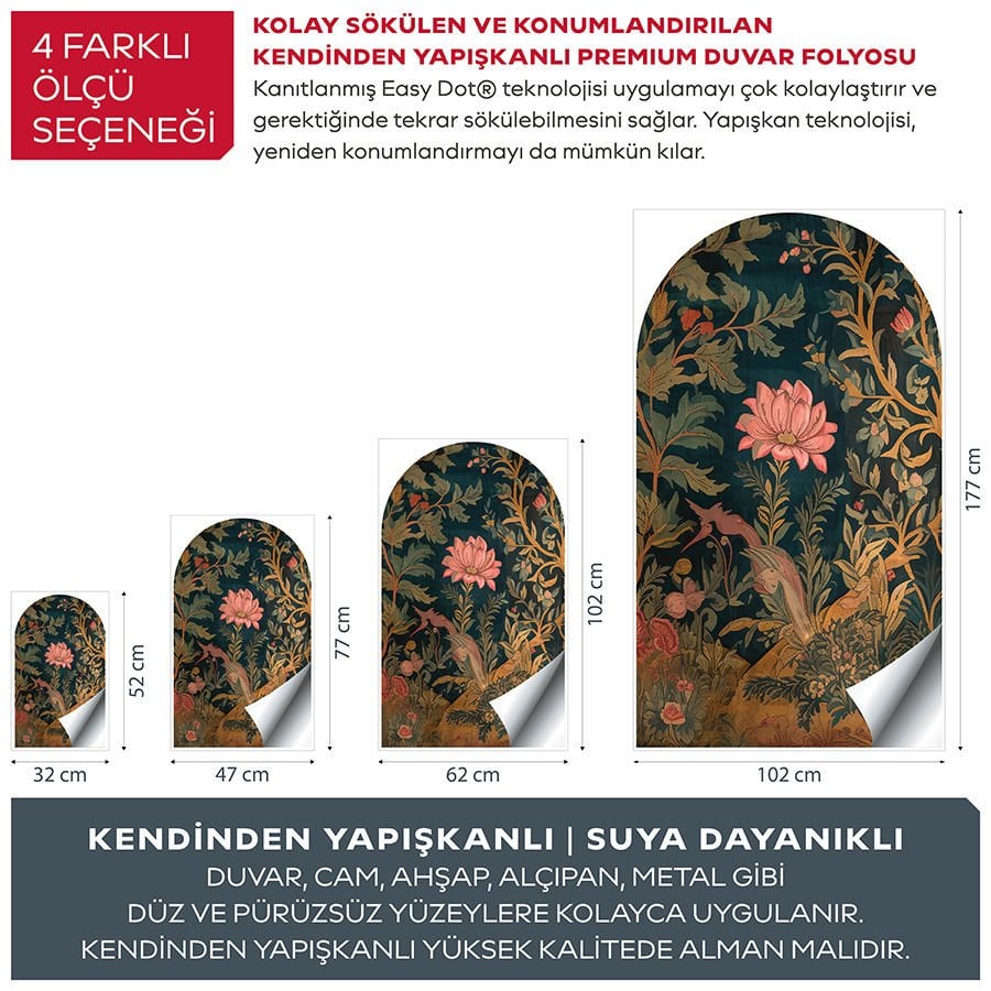 Kendinden Yapışkanlı Oval Kesim Büyülü Orman Duvar Kağıdı Stickeri 100x175cm