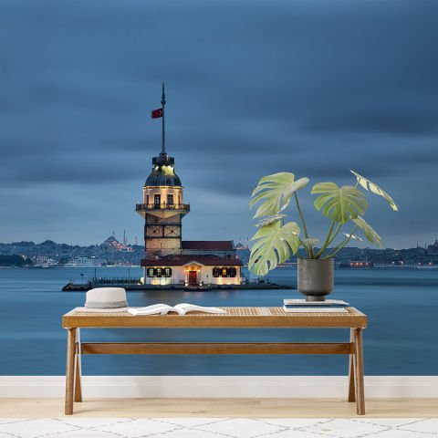 Kız Kulesi Üsküdar Salon Ofis Duvar Kağıdı