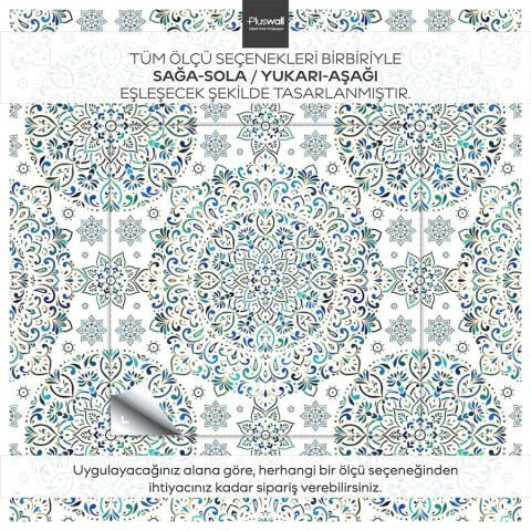 Mandala Sanatı Kendinden Yapışkanlı Duvar Kağıdı, Geleneksel Arap ve Hint Motifleri Duvar Kağıdı