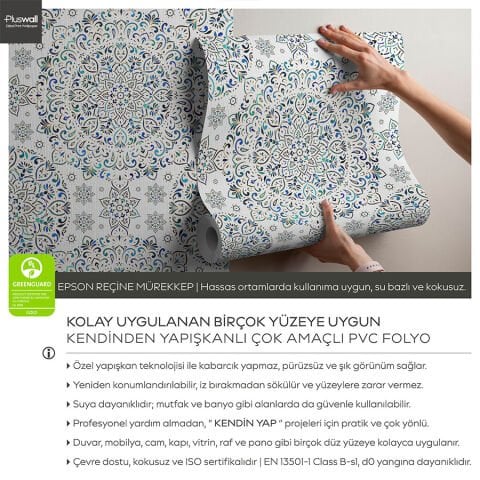 Mandala Sanatı Kendinden Yapışkanlı Duvar Kağıdı, Geleneksel Arap ve Hint Motifleri Duvar Kağıdı