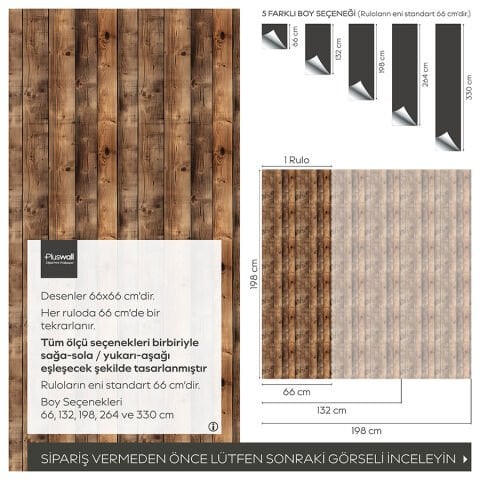 Rustik Ahşap Desenli Kendinden Yapışkanlı Duvar Kağıdı, Gerçekçi Ahşap Duvar Kağıdı