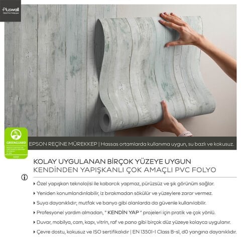 Vintage Eskitilmiş Ahşap Tasarım Kendinden Yapışkanlı Duvar Kağıdı, Rustik Ahşap Desenli Duvar Kağıdı