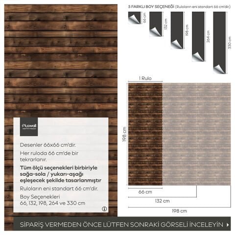 Doğal Ahşap Dokulu Kendinden Yapışkanlı Duvar Kağıdı, Gerçekçi Kahverengi Ahşap Desenli Duvar Kağıdı