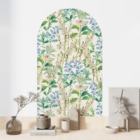 Kendinden Yapışkanlı Oval Kesim Bahar Çiçekleri Duvar Kağıdı Stickeri