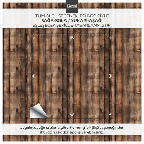 Rustik Dikey Ahşap Desenli Kendinden Yapışkanlı Duvar Kağıdı, Tahta Desenli Duvar Kağıdı