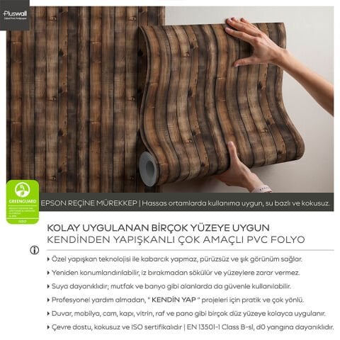 Rustik Dikey Ahşap Desenli Kendinden Yapışkanlı Duvar Kağıdı, Tahta Desenli Duvar Kağıdı