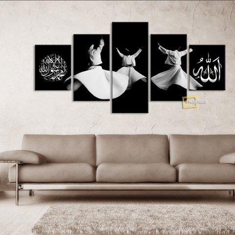 Semazenler Kanvas tablo 75x150 Cm.