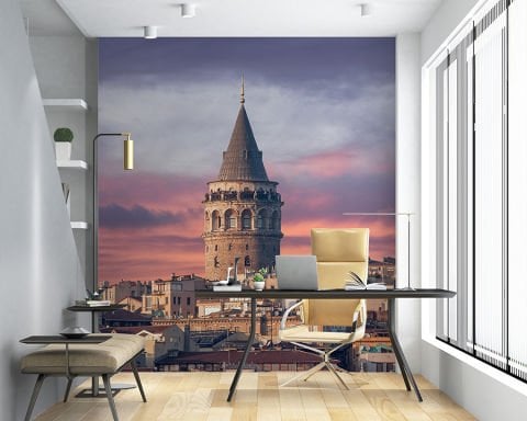 Galata Kulesi Salon Ofis Cafe Yatak Odası Duvar Kağıdı Tekstil (Vinil) 499,00₺/m2