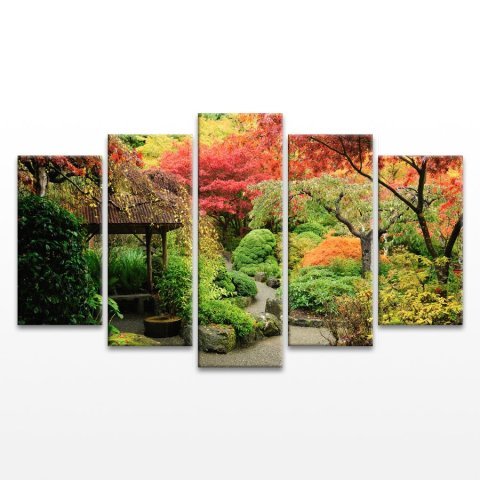 Manzara 5 Parça Kanvas Tablo 70x125 Cm.