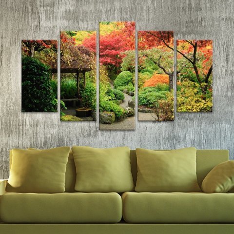 Manzara 5 Parça Kanvas Tablo 70x125 Cm.