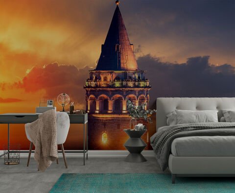 Galata Kulesi Salon Ofis Cafe Yatak Odası Duvar Kağıdı