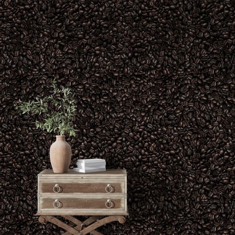 Koyu Kahve Çekirdekleri Cafe Duvar Kağıdı