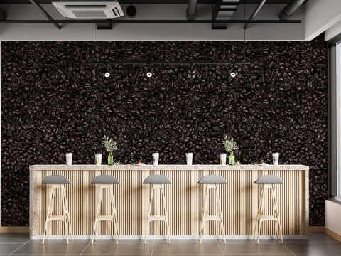 Koyu Kahve Çekirdekleri Cafe Duvar Kağıdı
